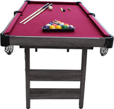 Pendleton 6-ft Portable Pool Table - Driftwood Finish with Burgundy Felt